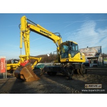 KOMATSU PW 160-7 wheeled excavator, year: 2010 